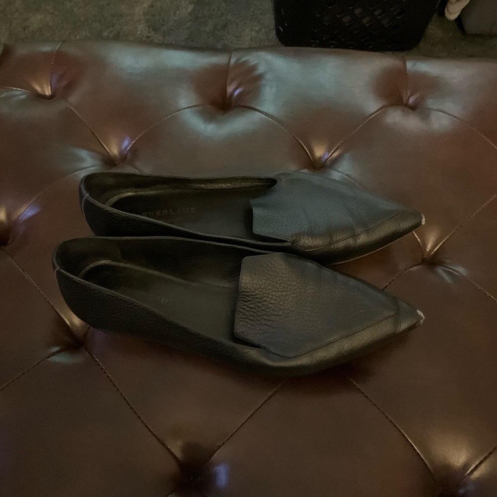 (Lori) Everlane Black Leather Loafers Italy sz 9 - Picture 3 of 6